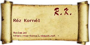 Réz Kornél névjegykártya